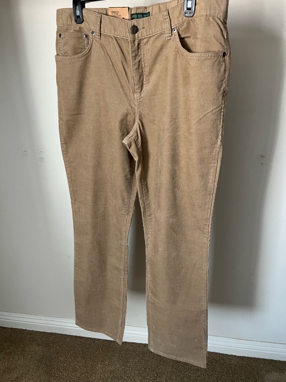 NWT Ralph Lauren women  Tan Corduroy Jeans Co. Modern Slim